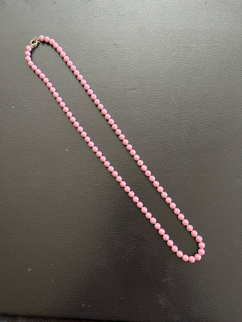 Pink Beaded Necklace With Gold-Tone Clasp - 18 Inches Long